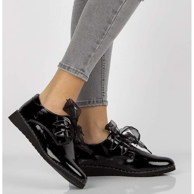 Chaussures en cuir Filippo DP947 / 21 Bk laqué noir 1