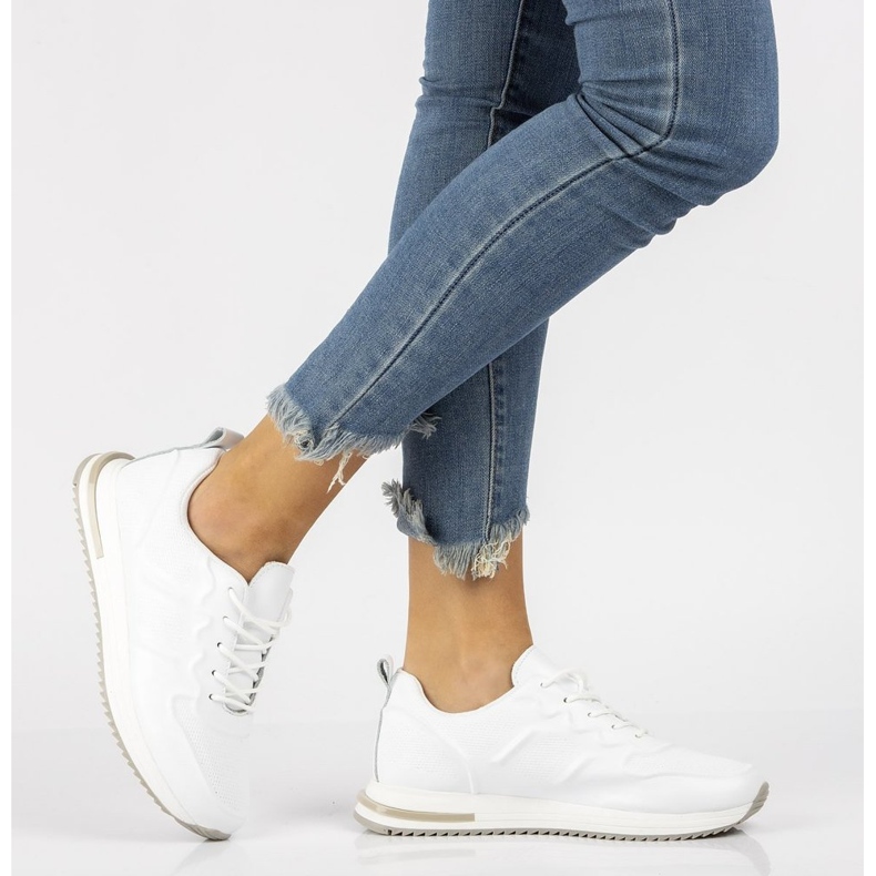 Baskets de sport en cuir Filippo DP2017 / 21 Wh blanc 1