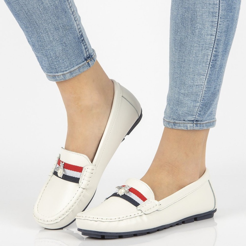 Mocassins en cuir Filippo DP1406 / 21 Wh blanc 1