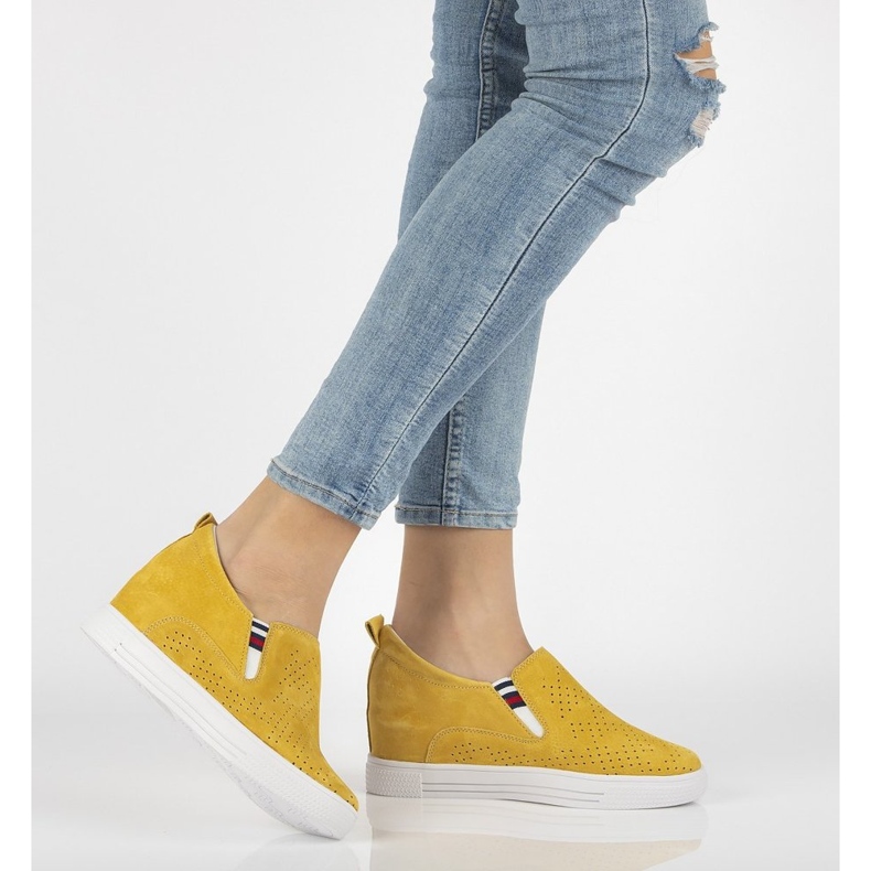 Chaussures en cuir Filippo DP1356 / 21 Yl jaune 2