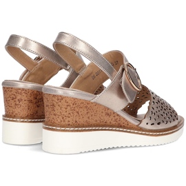 Sandales compensées Filippo DS2077/21 Go dorées d'or 5