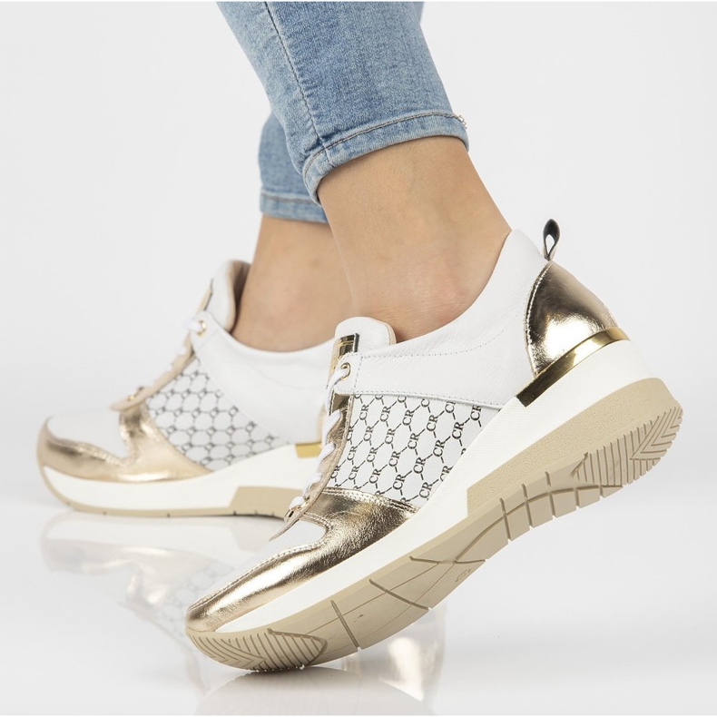 Baskets en cuir Filippo 062 or blanc blanche d'or 1