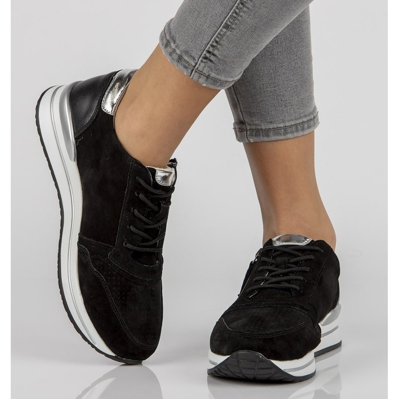 Baskets en cuir Filippo DP2049/21 Bk noir 1