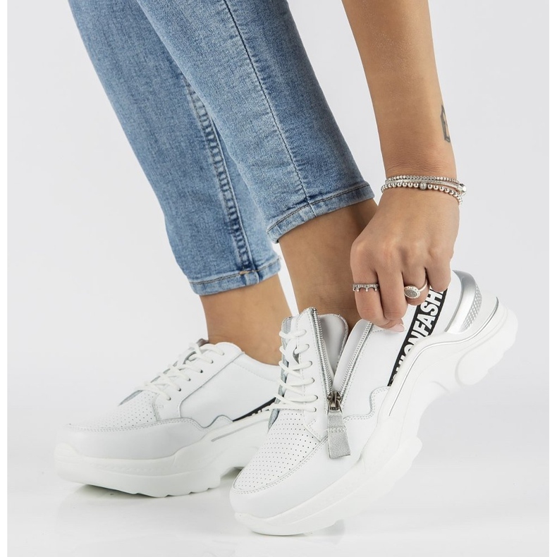 Baskets en cuir Filippo DP2057 / 21 Wh blanc 1