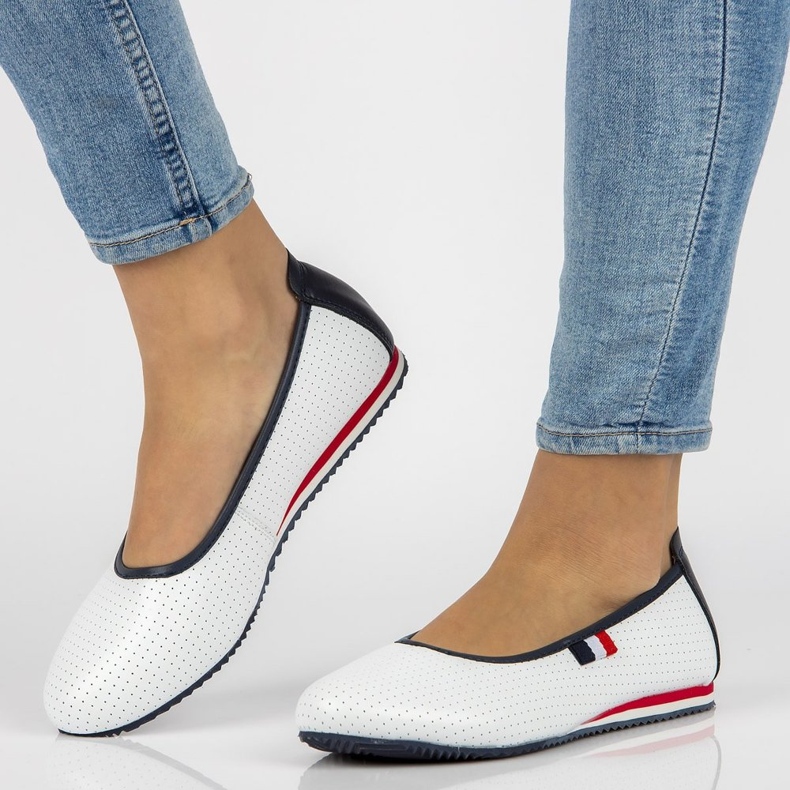 Ballerines en cuir Filippo DP2171 / 21 Wh blanc blanche 2