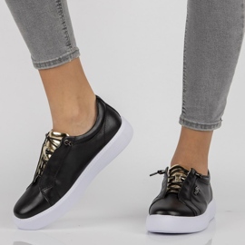 Chaussures en cuir Filippo DP2041 / 21 Bk noir le noir 1