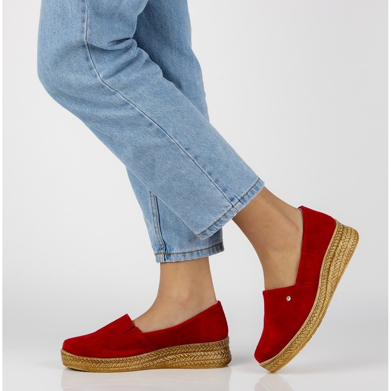 Chaussures en cuir rouge Filippo DP2164 / 21 Rd 1