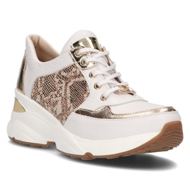 Baskets en cuir Filippo 087 or blanc blanche d'or 2