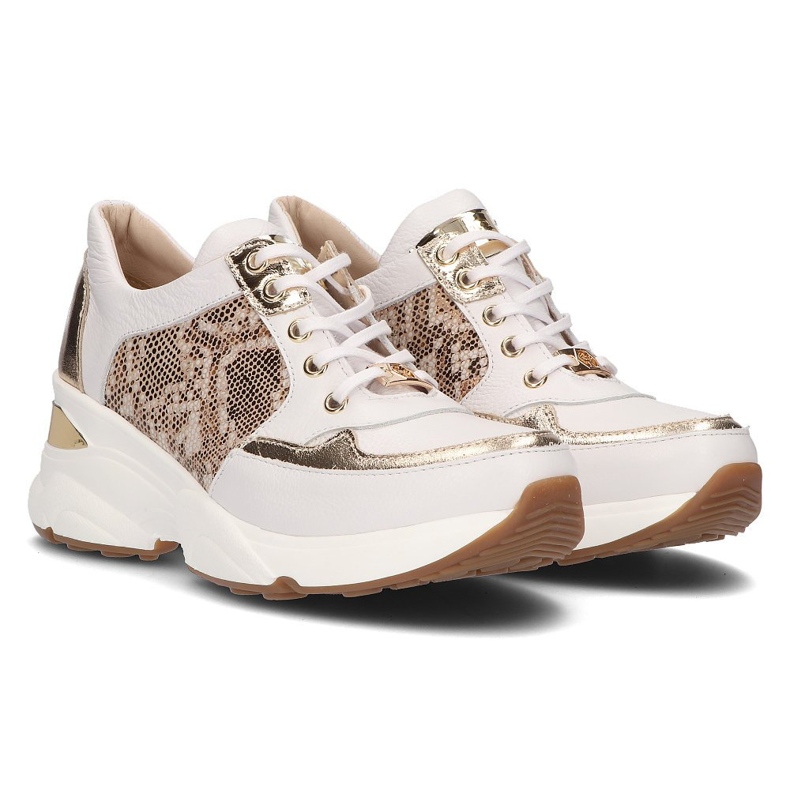 Baskets en cuir Filippo 087 or blanc blanche d'or 1