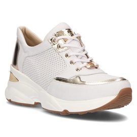 Baskets en cuir Filippo 087D or blanc blanche d'or 1