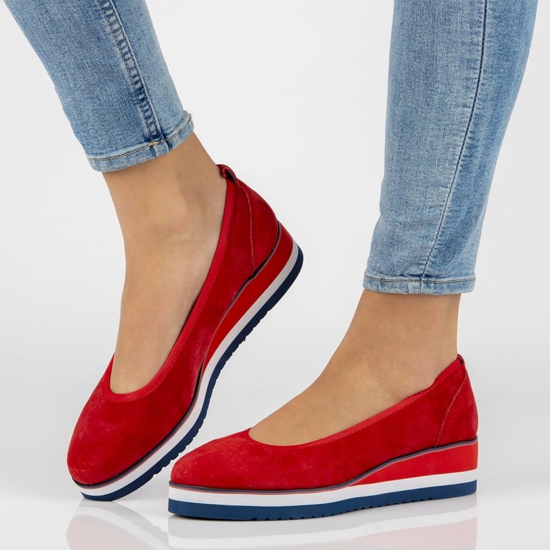 Ballerines Filippo DP2323/21 Rd en cuir rouge 1