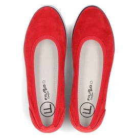 Ballerines Filippo DP2323/21 Rd en cuir rouge 4