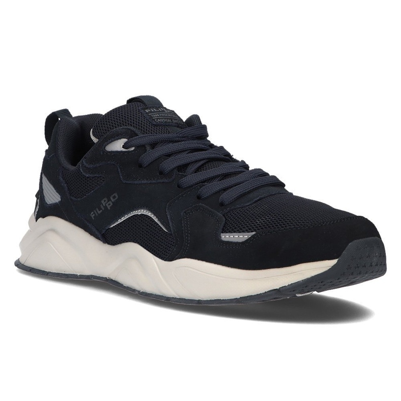 Baskets en cuir Filippo MSP2119/21 Nv bleu marine 1 Baskets en cuir Filippo MSP2119/21 Nv bleu marine 1