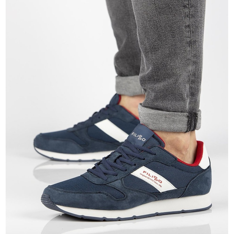 Chaussures en cuir Filippo MSP2117/21 Nv bleu marine 1