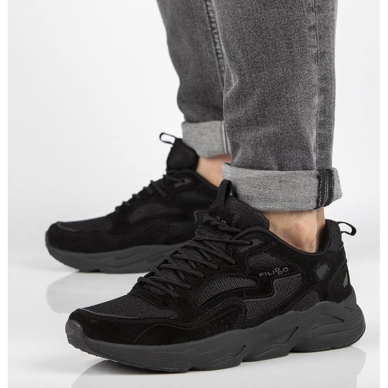 Baskets en cuir Filippo MSP2116/21 Bk noir 1