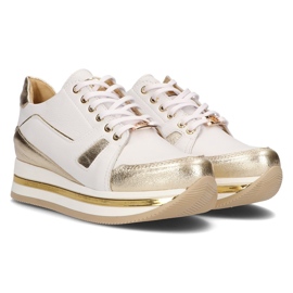 Baskets en cuir Filippo 092 blanc et or blanche d'or 1