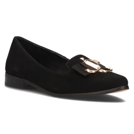 Mocassins en cuir Filippo 2588 daim noir le noir 1