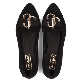 Mocassins en cuir Filippo 2588 daim noir le noir 7