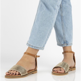 Filippo DS2102/21 Go Br sandales marron brun doré 2