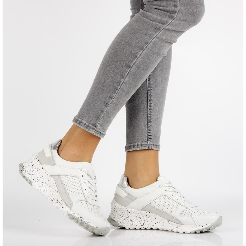 Baskets en cuir Filippo DP2008 / 21 Wh blanc 1