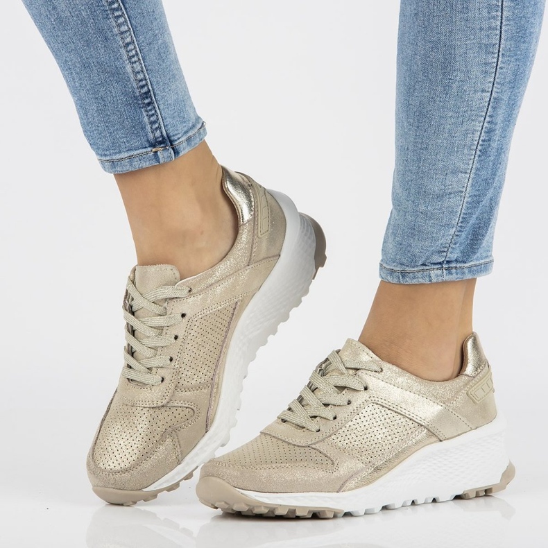 Baskets en cuir Filippo DP2008/21 Go doré d'or 1