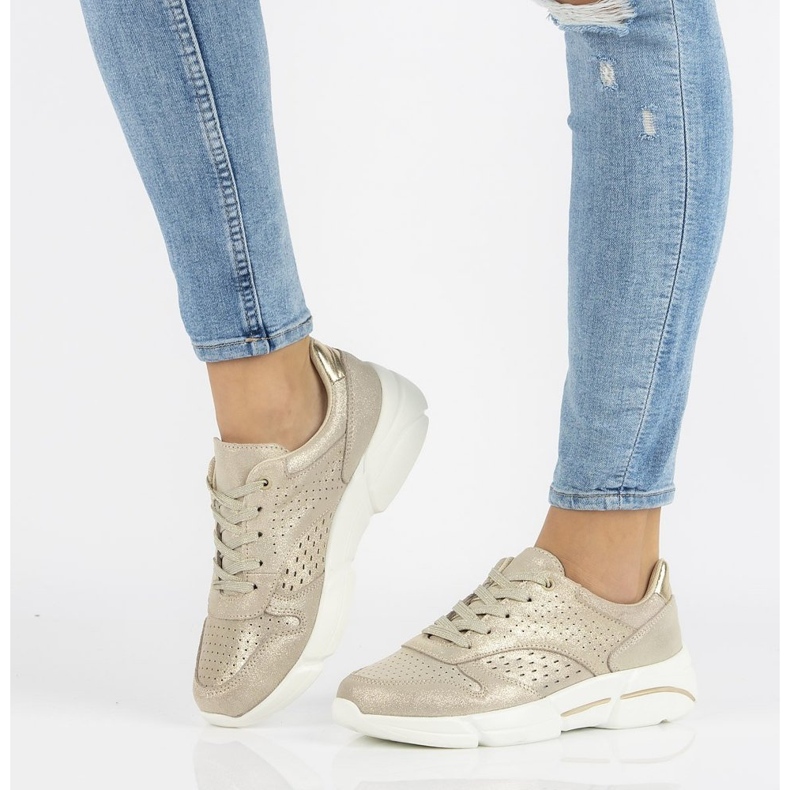 Baskets en cuir Filippo DP2156/21 Go or d'or 1