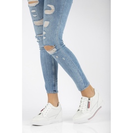 Baskets compensées en cuir Filippo DP2350 / 21 Wh blanc blanche 2