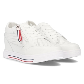 Baskets compensées en cuir Filippo DP2350 / 21 Wh blanc blanche 4