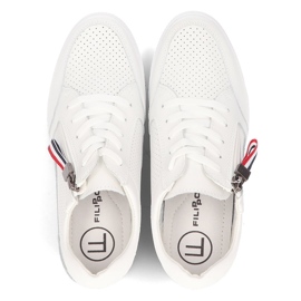 Baskets compensées en cuir Filippo DP2350 / 21 Wh blanc blanche 5