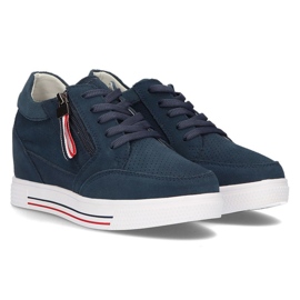Baskets compensées en cuir Filippo DP2350/21 Nv bleu marine 4