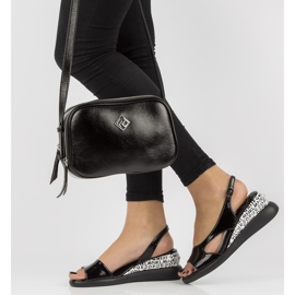 Sandales noires sur le coin Filippo DS2315 / 21 Bk le noir 1