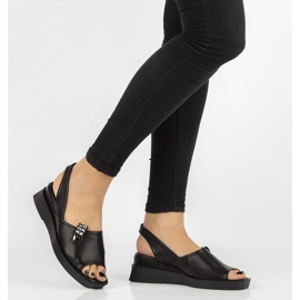 Sandales noires sur le coin Filippo DS2355 / 21 Bk le noir 2