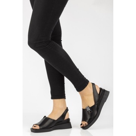 Sandales noires sur le coin Filippo DS2355 / 21 Bk le noir 4