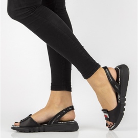 Sandales noires à semelle compensée Filippo DS2352 / 21 Bk le noir 2