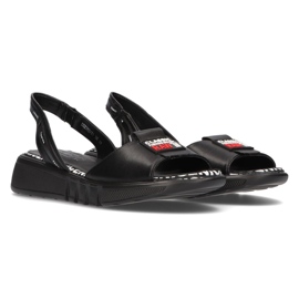 Sandales noires à semelle compensée Filippo DS2352 / 21 Bk le noir 6