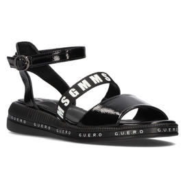 Sandales noires sur le coin Filippo DS2321 / 21 Bk le noir 1