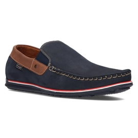 Mocassins en cuir Filippo G-1522K bleu marine 1
