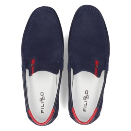 Mocassins en daim Filippo 5274-5 bleu marine 3