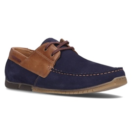 Chaussures en cuir Filippo 5329-2 bleu marine 1
