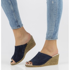 Babouches en cuir Filippo DK2143/21 Nv bleu marine 1