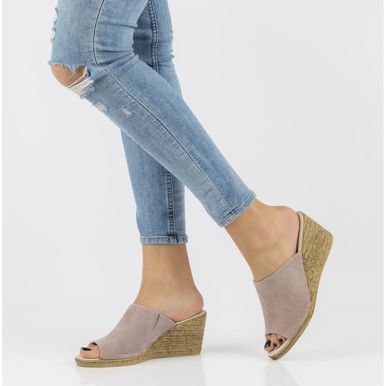 Babouches en cuir Filippo DK2143/21 Sd beige chiné multicolore rose 1