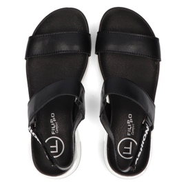 Sandales en cuir Filippo DS2141/21 Bk noir le noir 4