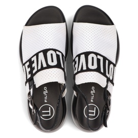 Sandales en cuir Filippo DS2153 / 21 Wh blanc blanche 2
