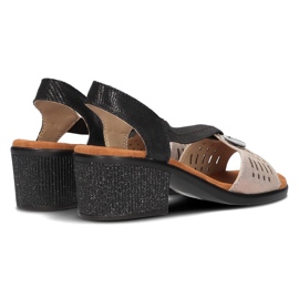 Sandales en cuir Filippo DS2308/21 Bk Go noir et or le noir d'or 6