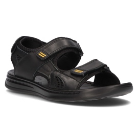 Sandales pour hommes en cuir Filippo MS2305 / 21 Bk noir le noir 1