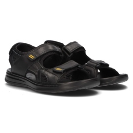 Sandales pour hommes en cuir Filippo MS2305 / 21 Bk noir le noir 2