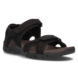 Sandales pour hommes en cuir Filippo MS2306 / 21 Bk noir 1
