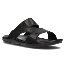 Chaussons homme en cuir Filippo MK2304 / 21 Bk noir 1