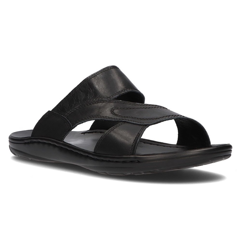 Chaussons homme en cuir Filippo MK2304 / 21 Bk noir 1