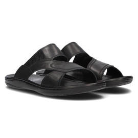 Chaussons homme en cuir Filippo MK2304 / 21 Bk noir le noir 2